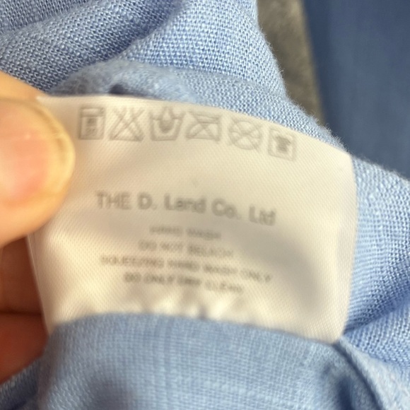 D. LAND Blue Pop Over Shirt Parsons Collar - Picture 6 of 11